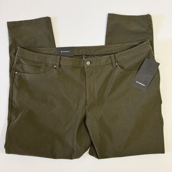 NWT Lululemon ABC 5-Pocket Pant Utilitech Green Slim-Fit Mens Size 46x34 - Picture 1 of 6